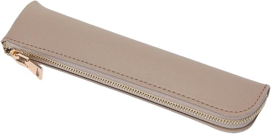 Slim Pencil Case Small Pencil Pouch Pen Case (Khaki/FL)