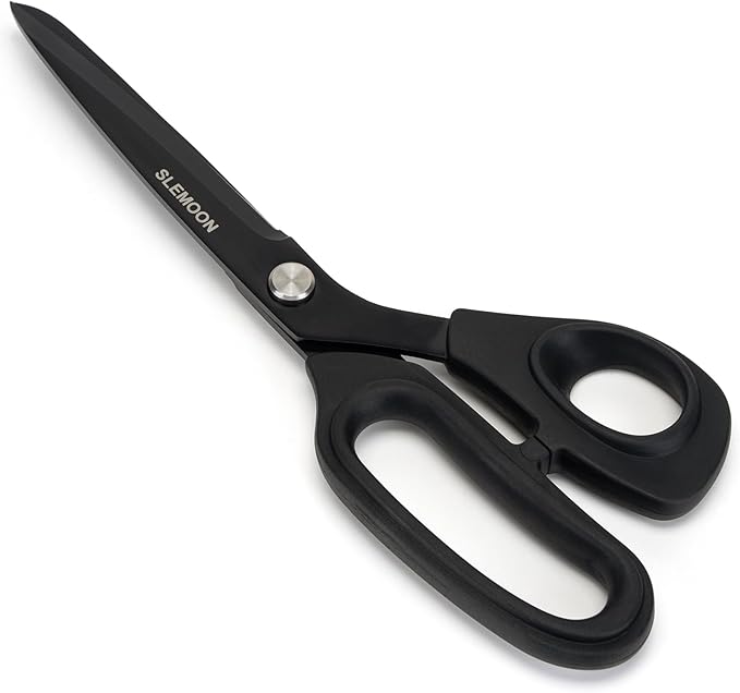 10" Scissors All Purpose, Heavy Duty Scissors for Office,Black | Premium Stainless Steel Sharp Blade,Comfort Grip Soft Handles for Fabric,Paper,Leather,Clothing, Sewing & Crafting DIY