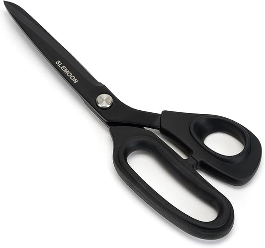 10" Scissors All Purpose, Heavy Duty Scissors for Office,Black | Premium Stainless Steel Sharp Blade,Comfort Grip Soft Handles for Fabric,Paper,Leather,Clothing, Sewing & Crafting DIY