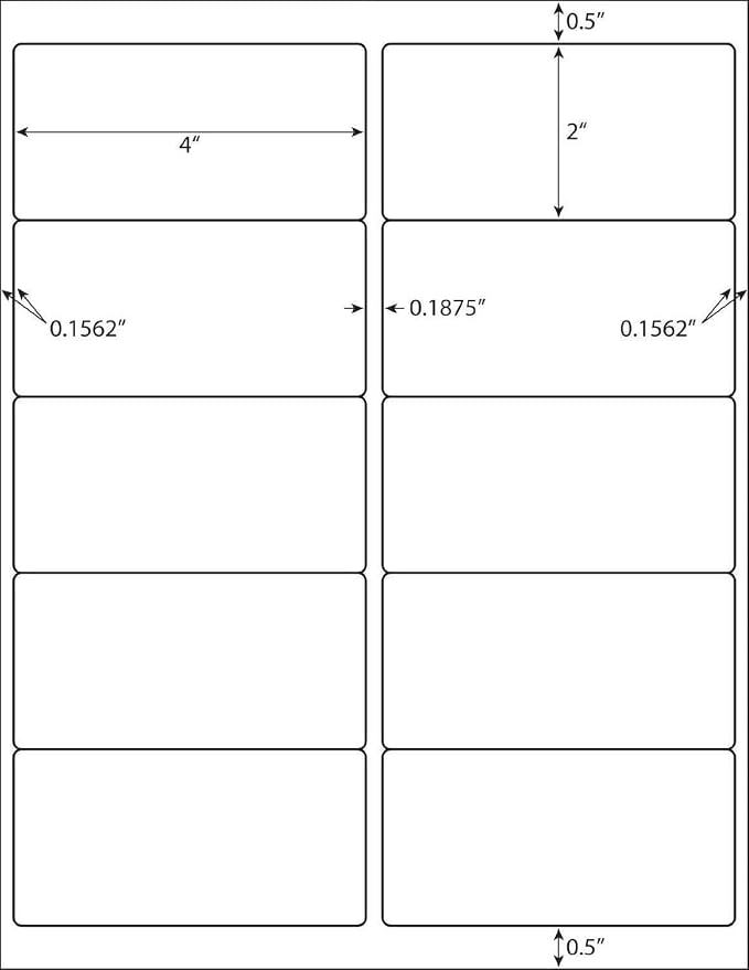 LabelMore 10 up Labels 2'' x 4" Shipping Address Labels for Laser and Inkjet Printers (4,000 Sheets, 40,000 Labels)