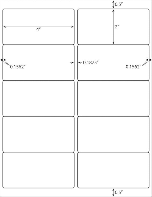 LabelMore 2000 2" x 4" Shipping Address Labels, Inkjet & Laser Compatible, Permanent Adhesive, 200 Sheets (10 Labels Each)