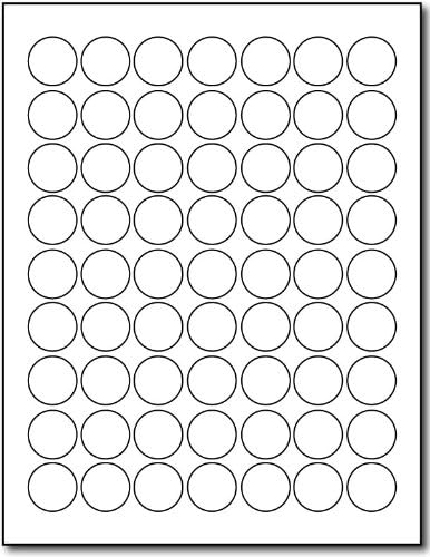 White Glossy Round Labels 1" Product Sticker Seals - 630 Labels | Printable Photo Glossy Labels With Permanent Adhesive For Product Labeling, Packaging, Branding, Stickers, And Seals