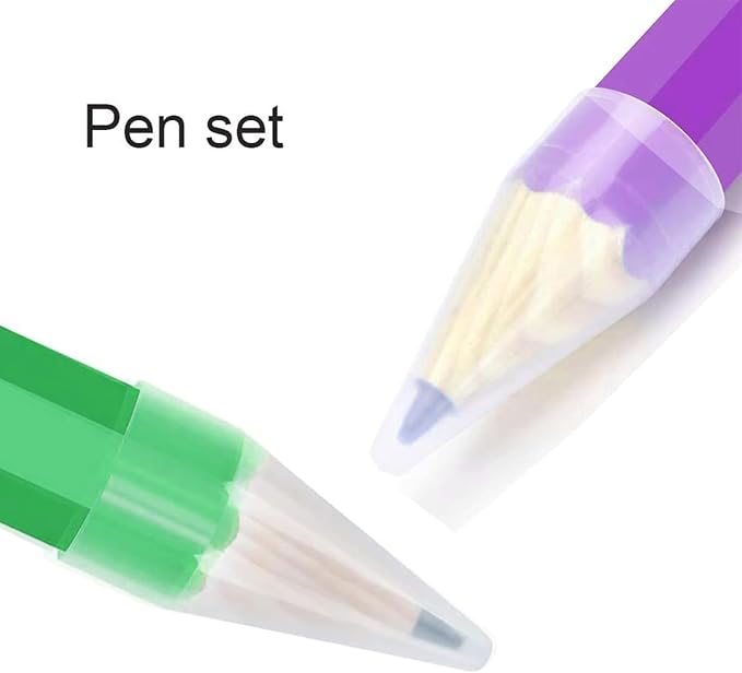 Giant Pencil, 14 Inch Big Jumbo Pencils, Funny Oversized Huge Comically Large Pencil with Cap for Prop/Gifts/Decor(Green/Purple)