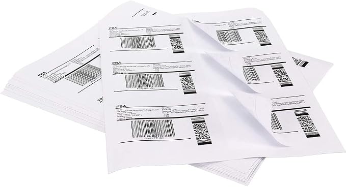 3-1/3" x 4" Shipping Address Labels 600 Label Stickers Paper for Laser/Inkjet Printer 6 per Page Printable Mailing Labels, FBA Box Labels - Matte, 100 Sheets