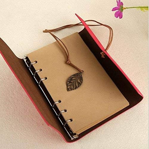 HARDCOVER JOURNAL Writing Notebook - Antique Handmade HARDCOVER Bound Daily Notepad, Vintage Leaf Series, (Leaves, Dark Brown)