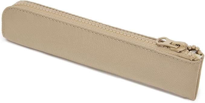 Slim Pencil Case Small Pencil Pouch Pen Case (Khaki/OF)