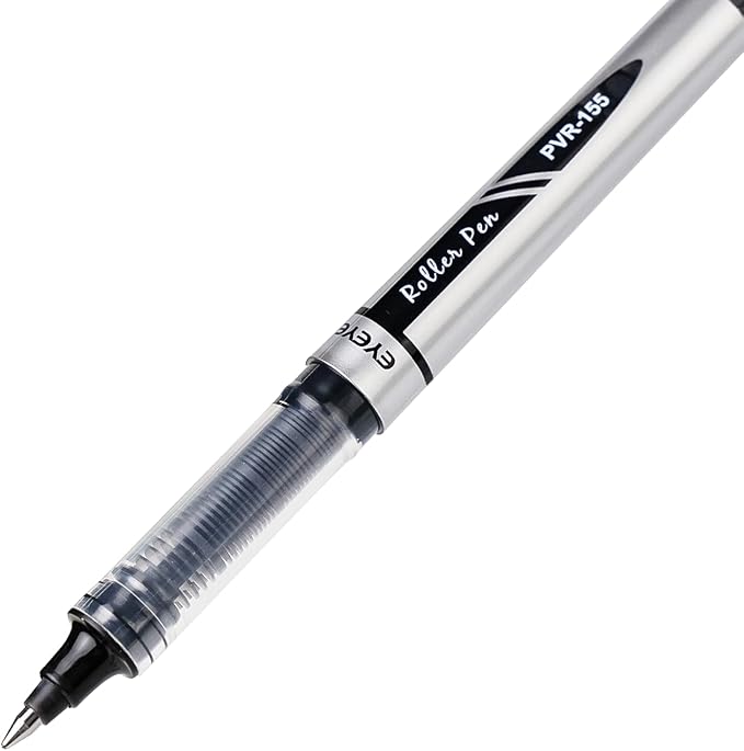 EYEYE 8 Pack Black Rollerball Pens 0.7mm, Medium Point Roller Ball Pen Quick Dry, Liquid Ink Pens Fine Point Smooth Writing Pen for Journaling, Note Taking, Office, School Supplies