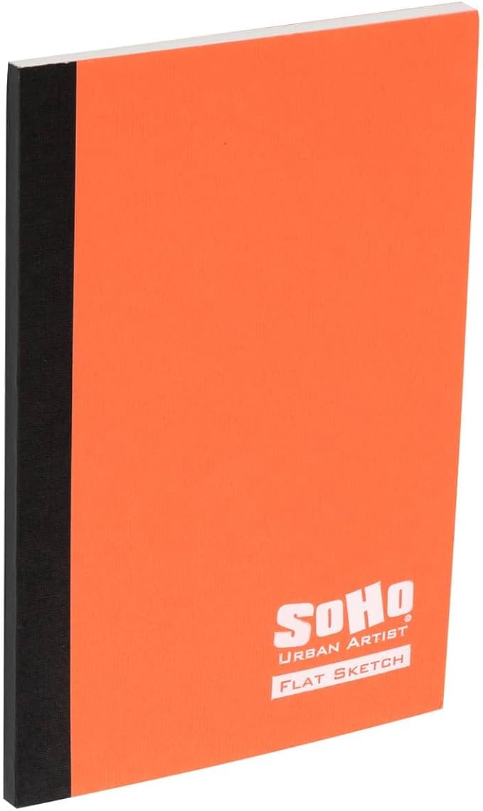 SoHo Urban Artist Tape Bound Lay Flat Sketch Book, Salmon Cover, 4x6 12 Pack, 30 Sheets Each (360 Total), Smooth Mixed Media Sketchbook, 71lb. (106 GSM) Paper Travel Art Journal, Soft Cover