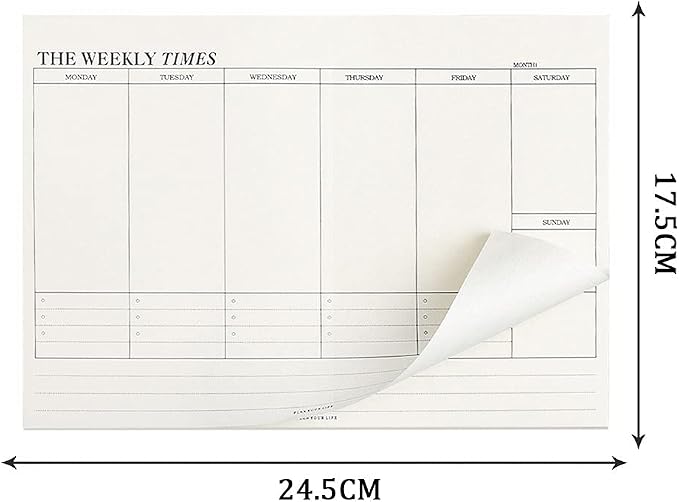 60 Sheets Weekly Pad, Tear Off Weekly Planner Notepad with Daily Schedule Weekly to Do List Notepad（7x10” ）