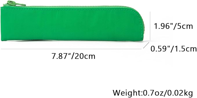 Slim Pencil Case Small Pencil Pouch Pen Case (Grass green/OF)