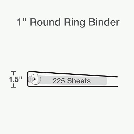 Cardinal 3 Ring Binders, Binders for School and Office, Durable 1 Inch, Round Rings, Holds 225 Sheets, ClearVue Presentation View, Non-Stick, Assorted Colors, 4 Pack (1017672)