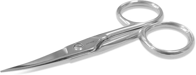JARVISTAR Small Embroidery Curved Scissors, 4” Forged Stainless Steel Detail Craft Cutter, Sharp Pointed Tip for Fabric Sewing, Needlework, Yarn and DIY Crafts