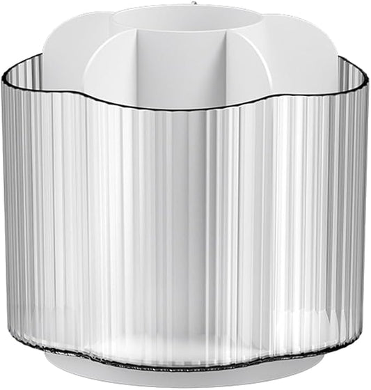 ABOOFAN Rotating Pencil Holder Rotatable Pen Holder for Desk Pen Organizer for Desk Makeup Brush Organizer Stationery Storage Container 5.31 X 5.31 X 5.00 in for Office and Home