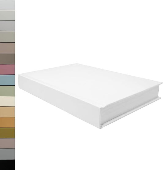 CovoBook™ Blank Hardcover | Premium Sketchbook Journal Guest Book | Photo Prop Home Decor (White, Size 11)
