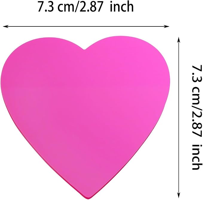 ONLYKXY 3 Pack Heart Shaped Transparent Sticky Notes 2.8X2.8in Waterproof Self-Stick Book Tabs 150 Sheets PET Markers Sticky Notes Pad (Rose Red)