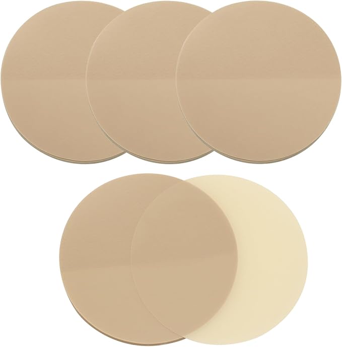 ONLYKXY 4 Pack Round Clear Sticky Notes 1.77inch Waterproof Self-Stick Book Tabs 200 Sheets PET Markers Sticky Notes Pad Index Sticker (Brown)
