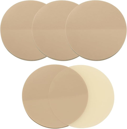 ONLYKXY 4 Pack Round Clear Sticky Notes 1.77inch Waterproof Self-Stick Book Tabs 200 Sheets PET Markers Sticky Notes Pad Index Sticker (Brown)