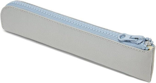 Slim Pencil Case Small Pencil Pouch Pen Case (Light gray/OF)