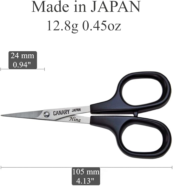 CANARY Paper Art Scissors 4", Mini Precision Scissors for Paper Cutting Art, Cutouts, Lace, Crafts, Kirie, Made in Japan