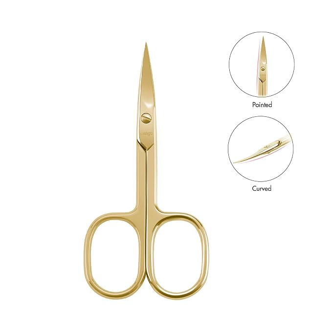 LIVINGO Nail Scissors Sharp Curved Blade Fingernail Toenail Tool | Professional Cutting Design, Manicure Pedicure Care, Stainless Steel Construction, Protective Case