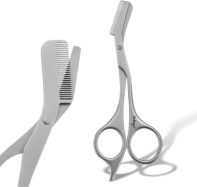 Eyebrow Scissors Professional Grooming Tool for Women Men, Precision Stainless Steel Brow Trimmer for Facial Hair & Eyebrow Shaping for Women & Men