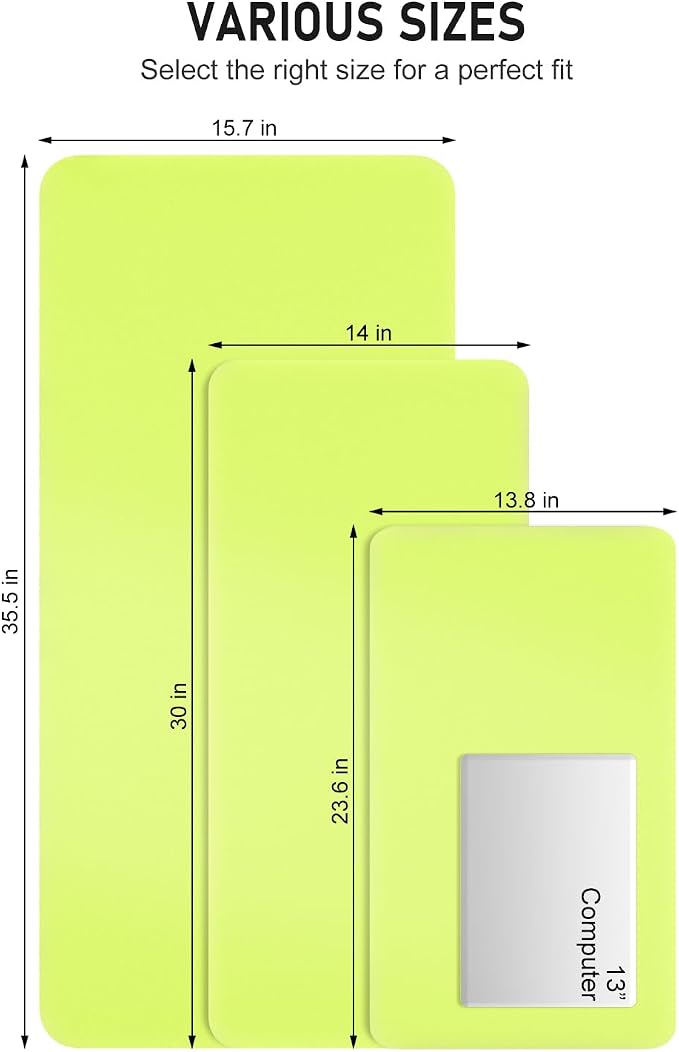 Desk Pad, 23.6" x 13.8" PU Leather Non-Slip Desk Mat Large Mouse Pad for Desktop, Waterproof Laptop Computer Writing Mat for Office, Home, Work, Gaming, Kiwi Green