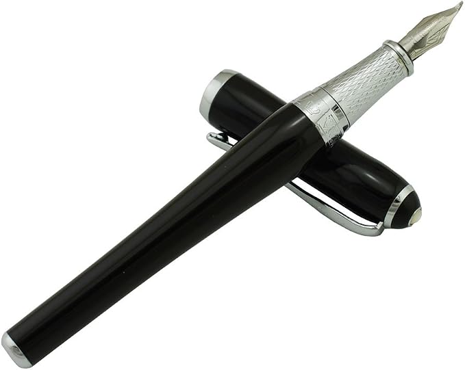 Duke Asian Calligraphy Fude Nib Fountain Pen Fine to Broad Nature Mother Pearl on Cap with Pen Pouch sketching Art Drawing Signature Pen Pouch