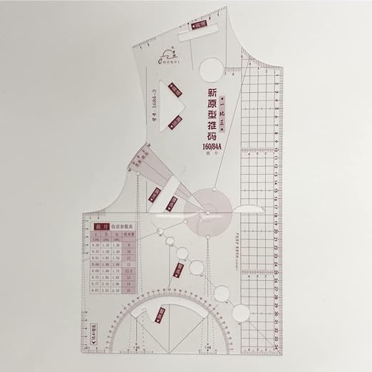 3Pcs Fashion Design Ruler Set - Plastic, Single Piece of Cloth, 1:5 Scale - Sewing Tools for Dressmaking Pattern Making