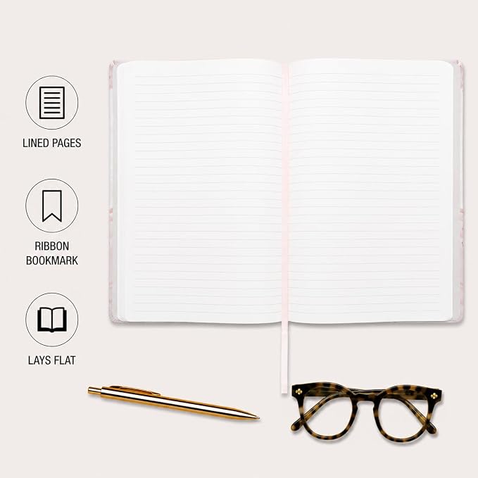 WORLD TRAVELER Large Lined Journal Notebook 256 Ruled White & Ivory Pages | Lay-Flat Binding, Gilded Page Edges Resist Wear, Reinforced Square Corners, Bleed-Resistant Smooth Paper