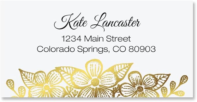 Allure Foil Personalized Border Return Address Labels- Set of 144 Large Self-Adhesive, Flat-Sheet Labels, by Colorful Images