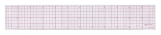 Westcott B-70 8ths Graph Beveled Ruler, 12 in