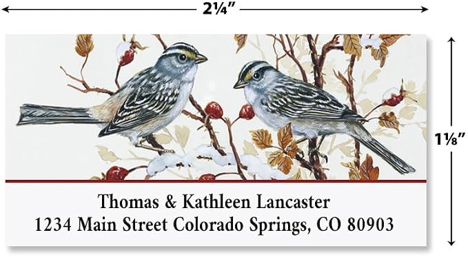 Colorful Images Birds Return Address Labels | Garden Friends, 144 Count, Self-Adhesive on Flat-Sheet Labels, Customize with Name & Shipping Address