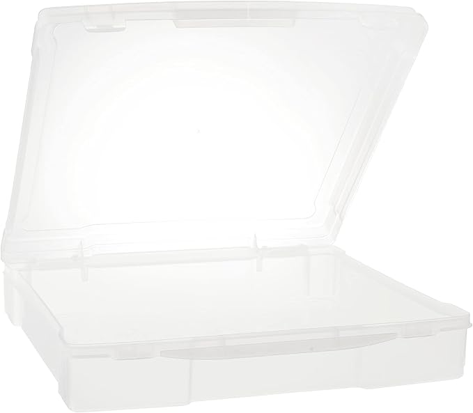 Generic 12” x 12” Plastic Scrapbook Storage Case by Simply Tidy - Portable Case for Documents, Papers, Sewing, Crafts - Clear, Bulk 12 Pack
