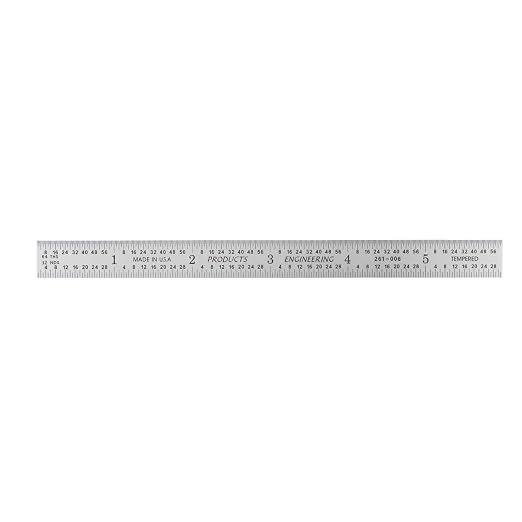 PEC Tools 6" x150mm Machinist Metal Ruler, English/Metric Markings 1/32", 1/64", 0.5mm, 1mm, Flexible Pocket Ruler - Suitable for Engineers Between Imperial and Metric Systems, Made in USA