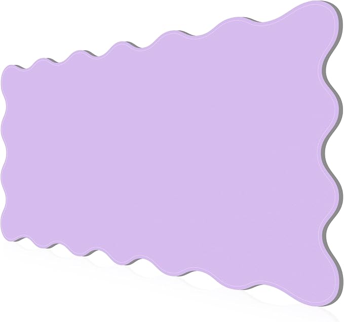 PU Leather Desk Pad, Scalloped Non-Slip Mouse Pad & Large Desk Mat Cover Stitched Edges Writing Pad for Office, Home - Waterproof, Easy to Clean, Durable Surface I 31.4"x15.7", Purple