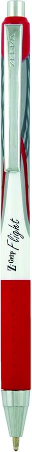 Zebra Pen Z-Grip Flight Retractable Ballpoint Pen, Bold Point 1.2mm, Red Ink, School Supplies, Teacher Supplies, and Office Supplies, Smooth Writing, Quick-Drying, 12-Pack (21930)