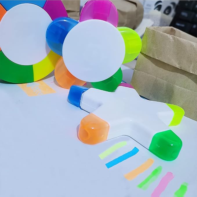 3 Pack Fluorescent Highlighter Pens Petals, Star Flower & Round Shape Watercolor Pens for Office, Home & Creative Art Supplies