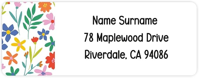 Dotty about Paper Personalized Summer Ditsy Flowers - Return Address Labels x 100