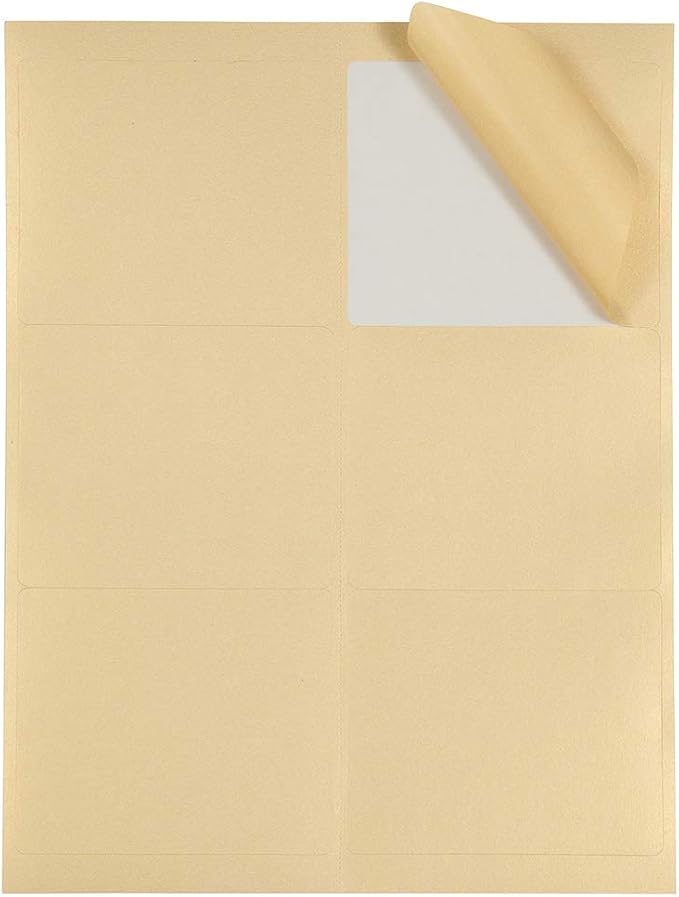 JAM PAPER Shipping Address Labels - Large - 3 1/3 x 4 - Metallic Gold - 120/Pack
