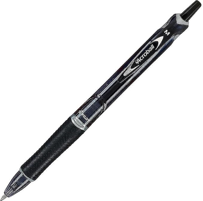 Pilot Acroball Colors Advanced Ink Refillable & Retractable Pens, Ball Point Pens, Medium Point, Black Ink, 1.0mm, 12-Count