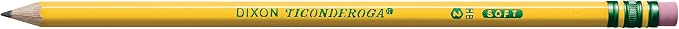 Ticonderoga Wood-Cased Pencils, Pre-Sharpened, 2 HB Soft, Yellow, 6 Boxes of 18 Count, 108 Pencils Total