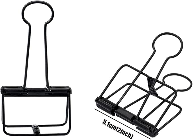 Extra Large Binder Clips 2 Inch, Clamps Black for Office School Supplies (15Pcs)