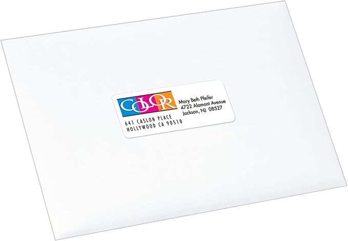 Avery Matte White Address Labels, Sure Feed Technology, Permanent Adhesive, 1" x 2-5/8", 600 Labels (8250) (Pack of 5)
