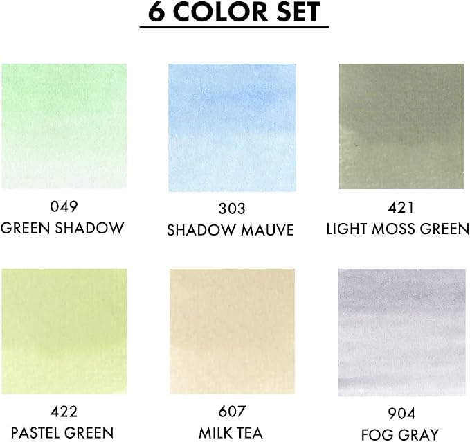 ZIG CLEAN COLOR REAL BRUSH 6 Color set (6 Pale Colors set II)