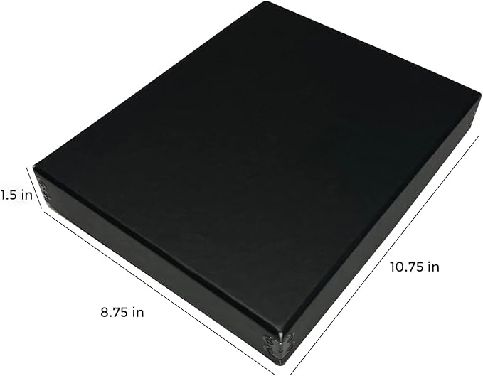 Lineco Museum Archival Storage Box, Drop Front, 8.75x10.75x1.5 in, Black | Acid-Free with Metal Edge, Preserves Picture Longevity, Organize Photos, Newspapers, Prints, Documents, Crafts, DIY