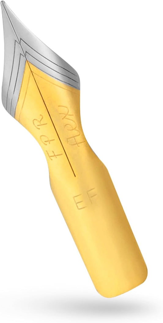 FPR #6 Two-Toned EF Ultra Flex Fountain Pen Nib for Writers, Professionals | Custom-Ground Shoulders, 0.4 mm EF to 2.0 mm Line Variation, German-Made Stainless Steel Tipping, Drill Point