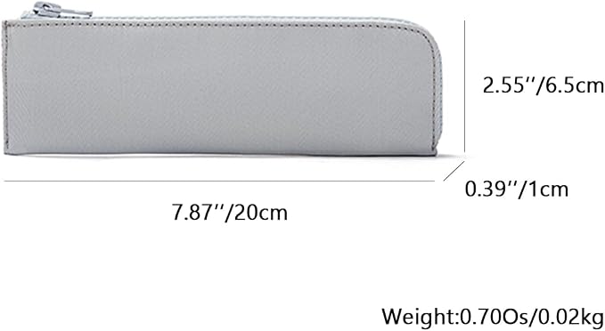 Oxford Pencil Case Slim Pencil Pouch Durable Zipper Stationery Bag Small Travel Use（Light gray/Oxford）