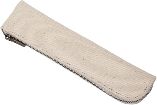 Slim Pencil Case Small Pencil Pouch Pen Case (Beige/CV)