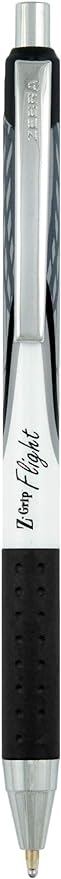 Zebra Pen Z-Grip Flight Retractable Ballpoint Pen, Bold Point 1.2mm, Black Ink, School Supplies, Teacher Supplies, and Office Supplies, Smooth Writing, Quick-Drying, 5-Pack (21915)