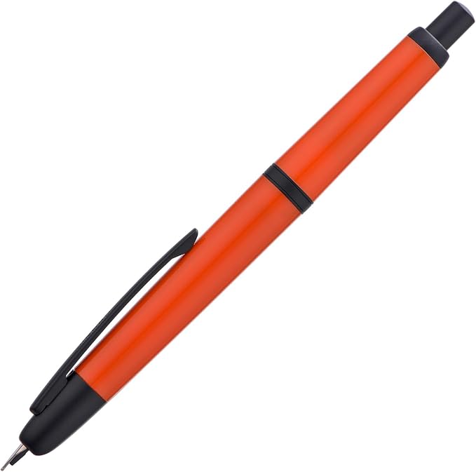 Jinhao 20 Press Retractable Fountain Pen Fine Nib with Converter Resin Writing Gift Pen, Dark Red with Black Clip